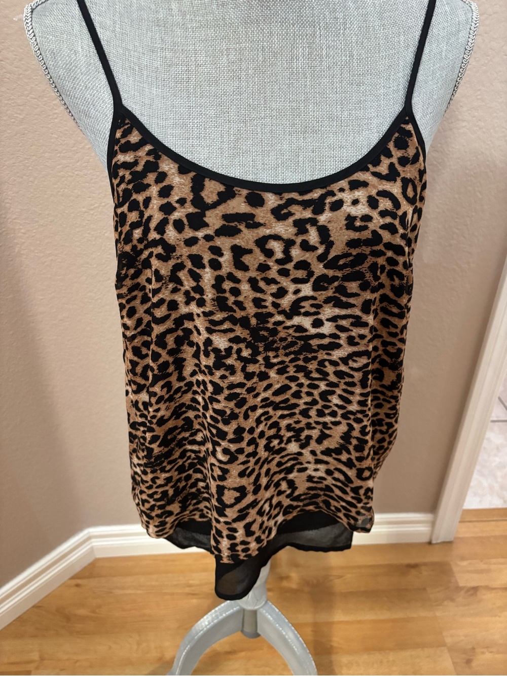 Charming Charlie Leopard Print Cami - Brown/Black